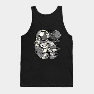 Astronaut Drinking And Relax • Funny And Cool Sci-Fi Cartoon Drawing Design Great For Anyone That Loves Astronomy Art Tank Top